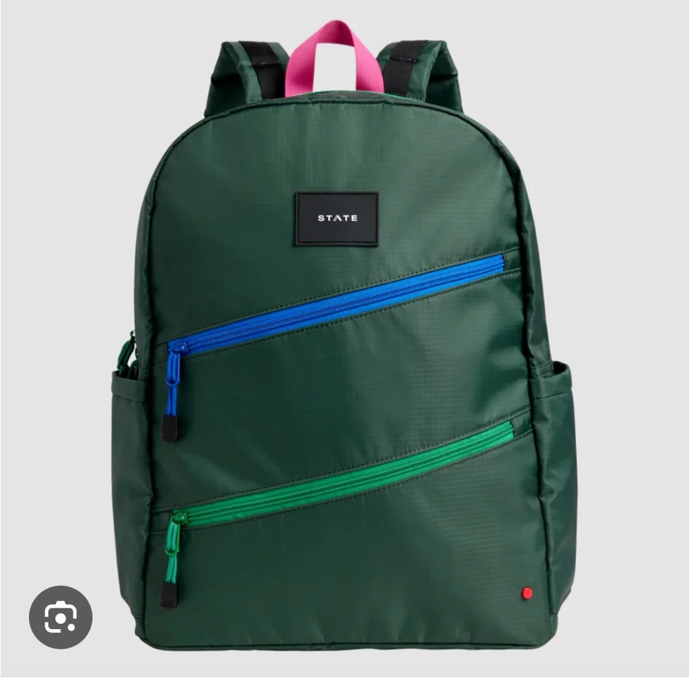 STATE Green Double Pocket Backpack